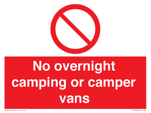 No overnight camping or camper vans